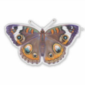 紫色のバケエ蝶リアリスティック絵画ズ シール (正面)