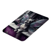 紫色のバスタブに登場する可愛いボストンテリアの妖精 マグネット (左側)