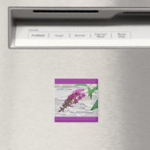 紫色のバタフライブッシュ歓迎マグネット マグネット (インサイチュ (食洗機))