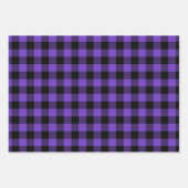 紫色のバッファローグラデーションプレイドスモール ラッピングペーパーシート (正面2)
