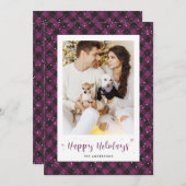 紫色のバッファロープライド雪の写真ホリデーカード シーズンカード (正面/裏面)