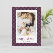 紫色のバッファロープライド雪の写真ホリデーカード シーズンカード (スタンド正面)