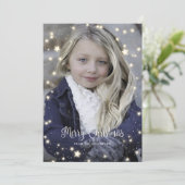 紫色のバッファロープレイドスターフォトクリスマスカード シーズンカード (スタンド正面)