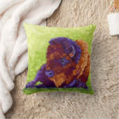 紫色のバッファロー クッション (ブランケット)