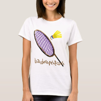 紫色のバドミントンラケット Tシャツ