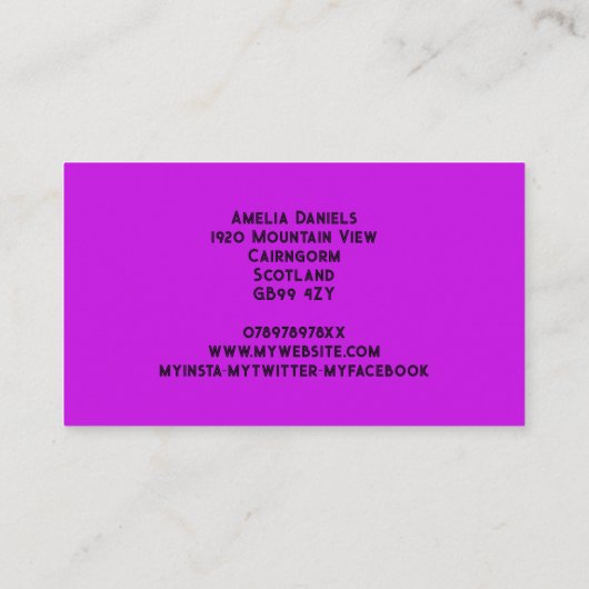 紫色のバブルの名刺 名刺 (裏面)