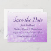 紫色のバブルパーソナライズされた日付はがきを保存 ポストカード (正面/裏面)