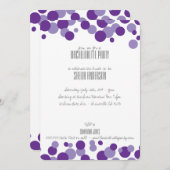 紫色のバブルパーティの招待状 招待状 (正面/裏面)