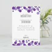 紫色のバブルパーティの招待状 招待状 (スタンド正面)