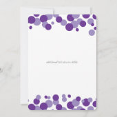紫色のバブルパーティの招待状 招待状 (裏面)