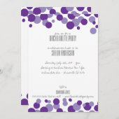 紫色のバブルパーティの招待状 招待状 (正面/裏面)