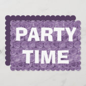 紫色のバブルラップ引っ越し祝いパーティー招待 招待状 (正面/裏面)