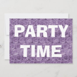 紫色のバブルラップ誕生日パーティーの招待 招待状