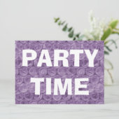 紫色のバブルラップ誕生日パーティーの招待 招待状 (スタンド正面)