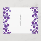 紫色のバブル紙吹雪テーブル番号カード ポストカード (裏面)