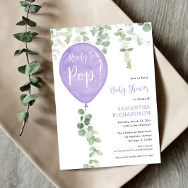 紫色のバポップ・アートのルーンベーモダンビーシャワーの準備ができている 招待状