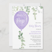 紫色のバポップ・アートのルーンベーモダンビーシャワーの準備ができている 招待状 (正面)