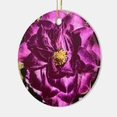紫色のバラおよびテディー・ベアのヒマワリのオーナメント セラミックオーナメント (左)