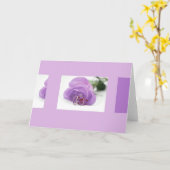 紫色のバラおよび結婚指輪カード カード (黄色い花)