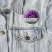 紫色のバラが付いている新婦付添人ボタン 缶バッジ (インサイチュ)