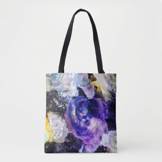 紫色のバラのトート トートバッグ (正面)