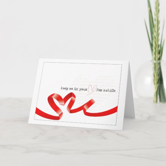 紫色のバラのバレンタインデー シーズンカード (正面)