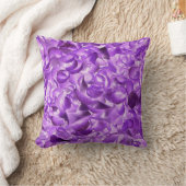 紫色のバラのプリントの枕 クッション (ブランケット)