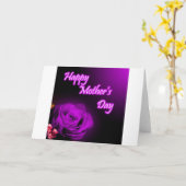 紫色のバラの幸せな母の日のデザイン カード (黄色い花)