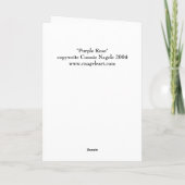 紫色のバラの挨拶状 カード (裏面)