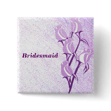 紫色のバラの新婦付添人ボタンPin