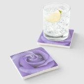 紫色のバラの花の石のコースター ストーンコースター (横)