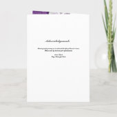 紫色のバラの葬式プログラム プログラム (裏面)