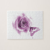 紫色のバラの蝶 ジグソーパズル (横)