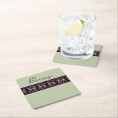 紫色のバラをメイブ スクエアペーパーコースター (インサイチュ)