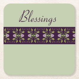 紫色のバラをメイブ スクエアペーパーコースター