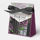 紫色のバラザウィンドウ – ゴシックスタイル結婚ズ フェイバーボックス (正面サイド)