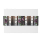 紫色のバラザウィンドウ – ゴシックスタイル結婚ズ 招待状ベリーバンド (裏面例)