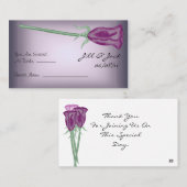 紫色のバラシーティングカード プレイスカード (正面/裏面)