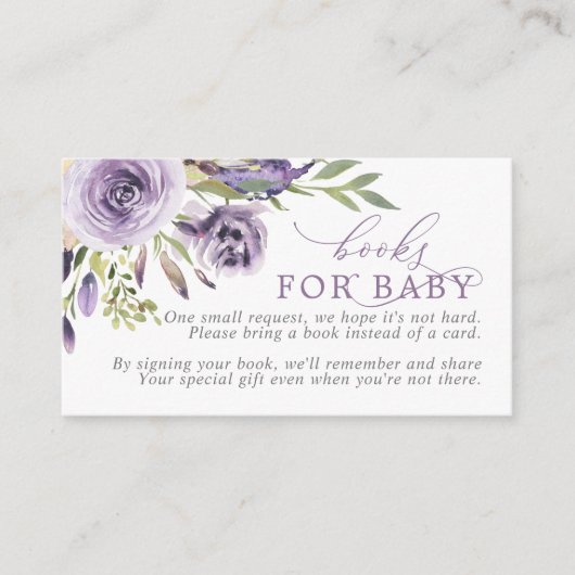 紫色のバラフローラブック(ベビーエンクロージャカード) エンクロージャーカード (正面)