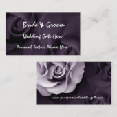 紫色のバラリマインダー挿入 – 結婚式招待状 エンクロージャーカード (正面/裏面)