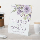 紫色のバラ感謝していフローラシ来ャワー 台座サイン (インサイチュ)