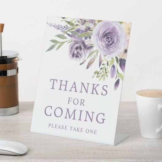紫色のバラ感謝していフローラシ来ャワー 台座サイン (インサイチュ)
