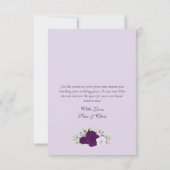 紫色のバラ楕円形の写真の書き込み可能結婚な背面 サンキューカード (裏面)