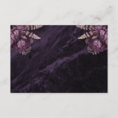 紫色のバラ金ゴールドフローラ瑪瑙スクリプトウェディングRSVP エンクロージャーカード (裏面)