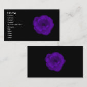 紫色のバラ。 黒い背景 名刺 (正面/裏面)