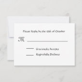 紫色のバラRSVP結婚の応答カード 出欠カード (裏面)