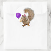 紫色のバルーンシール付きリス ラウンドシール (バッグ)