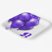 紫色のバルーン子供の誕生日テンプレート ペーパープレート (傾斜あり)