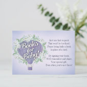 紫色のバルーン赤ちゃんシャワー本カードを持って来る 招待状 (スタンド正面)