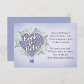 紫色のバルーン赤ちゃんシャワー本カードを持って来る 招待状 (正面/裏面)